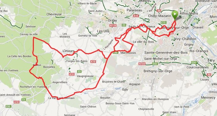 Carte du parcours 96 km
